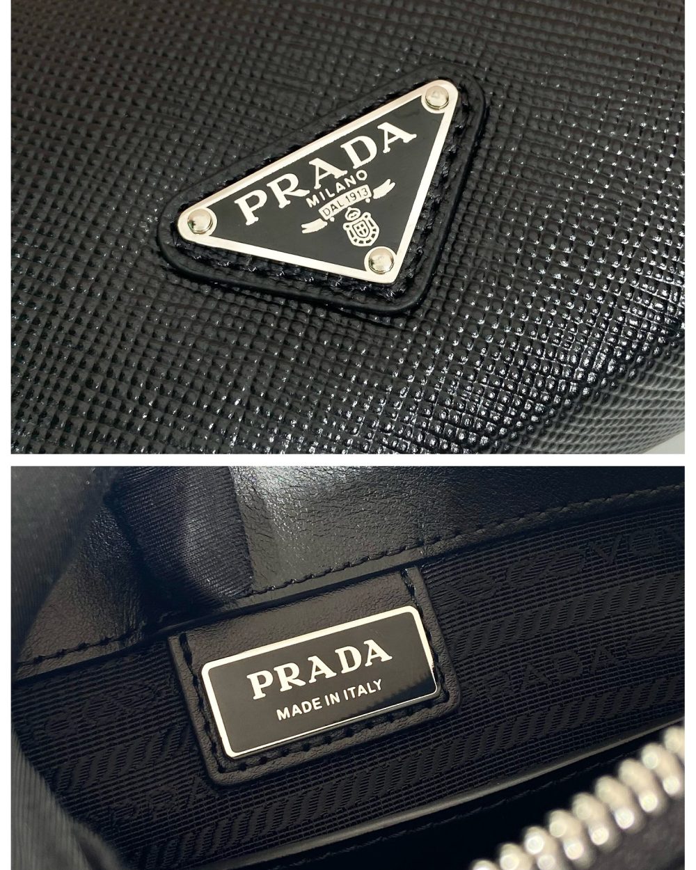 Prada Saffiano Pouch Blue For Women, Women's Bags 9.8in/25cm 2VF039_2FAD_F0016_V_OOO