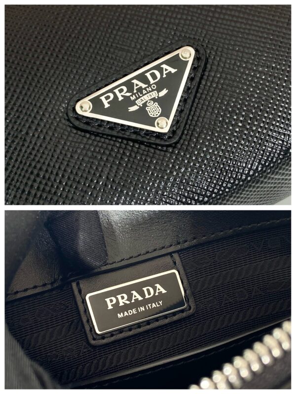 Prada Saffiano Pouch Blue For Women, Women's Bags 9.8in/25cm 2VF039_2FAD_F0016_V_OOO