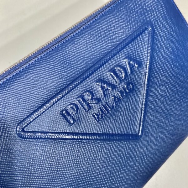 Prada Saffiano Pouch Blue For Women, Women's Bags 9.8in/25cm 2VF039_2FAD_F0016_V_OOO
