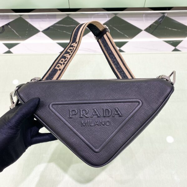 Prada Saffiano Triangle Bag Black  For Women, Women's Bags 11in/28cm 2VH155_2FAD_F0002_V_OOO