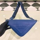 Prada Saffiano Triangle Bag Blue For Women, Women's Bags 11in/28cm 2VH155_2FAD_F0016_V_OOO