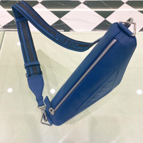 Prada Saffiano Triangle Bag Blue For Women, Women's Bags 11in/28cm 2VH155_2FAD_F0016_V_OOO