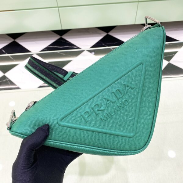 Prada Saffiano Triangle Bag Green For Women, Women's Bags 11in/28cm 2VH155_2FAD_F0458_V_OOO