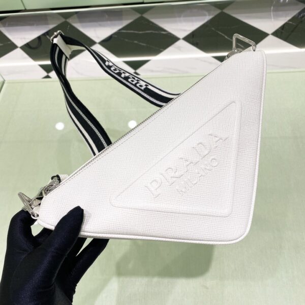 Prada Saffiano Triangle Bag White For Women, Women's Bags 11in/28cm 2VH155_2FAD_F0009_V_OOO