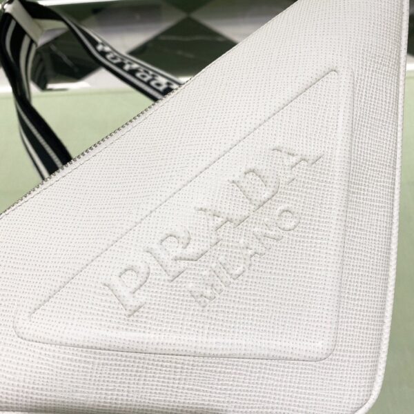 Prada Saffiano Triangle Bag White For Women, Women's Bags 11in/28cm 2VH155_2FAD_F0009_V_OOO