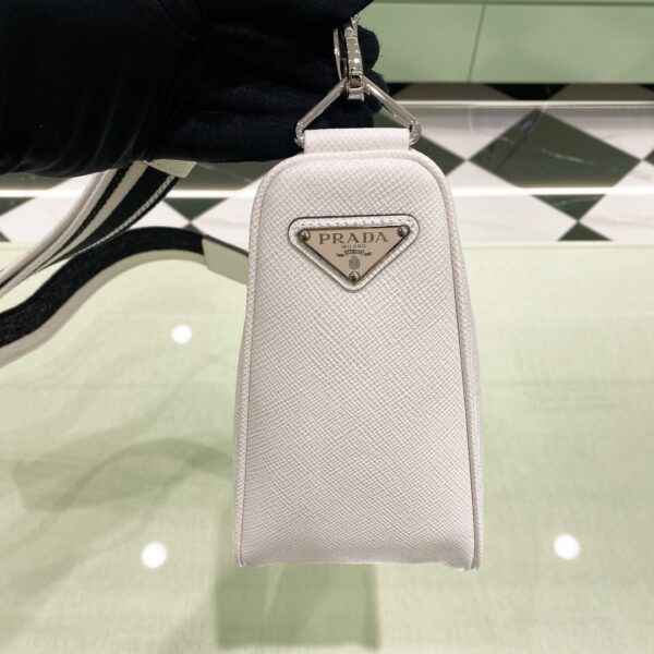 Prada Saffiano Triangle Bag White For Women, Women's Bags 11in/28cm 2VH155_2FAD_F0009_V_OOO