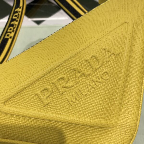 Prada Saffiano Triangle Bag Yellow For Women, Women's Bags 11in/28cm 2VH155_2FAD_F0377_V_OOO