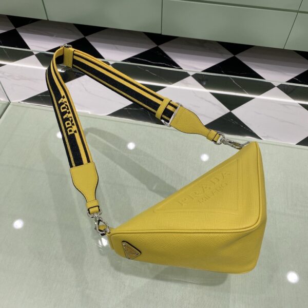 Prada Saffiano Triangle Bag Yellow For Women, Women's Bags 11in/28cm 2VH155_2FAD_F0377_V_OOO