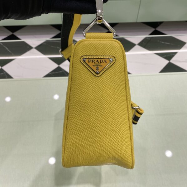 Prada Saffiano Triangle Bag Yellow For Women, Women's Bags 11in/28cm 2VH155_2FAD_F0377_V_OOO