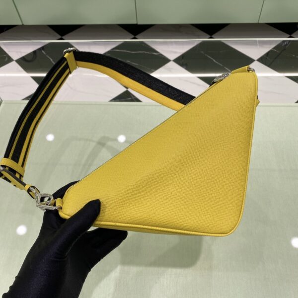 Prada Saffiano Triangle Bag Yellow For Women, Women's Bags 11in/28cm 2VH155_2FAD_F0377_V_OOO