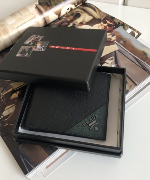 Prada Saffiano Wallet Black For Women, Women's Wallets 4.5in/11cm