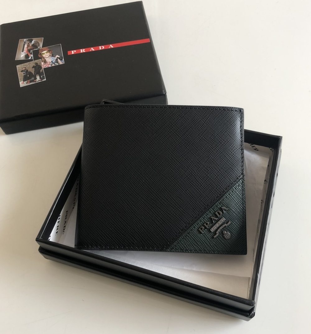 1:1 Replica Prada Saffiano Wallet Black For Women, Women's Wallets 4.5in/11cm