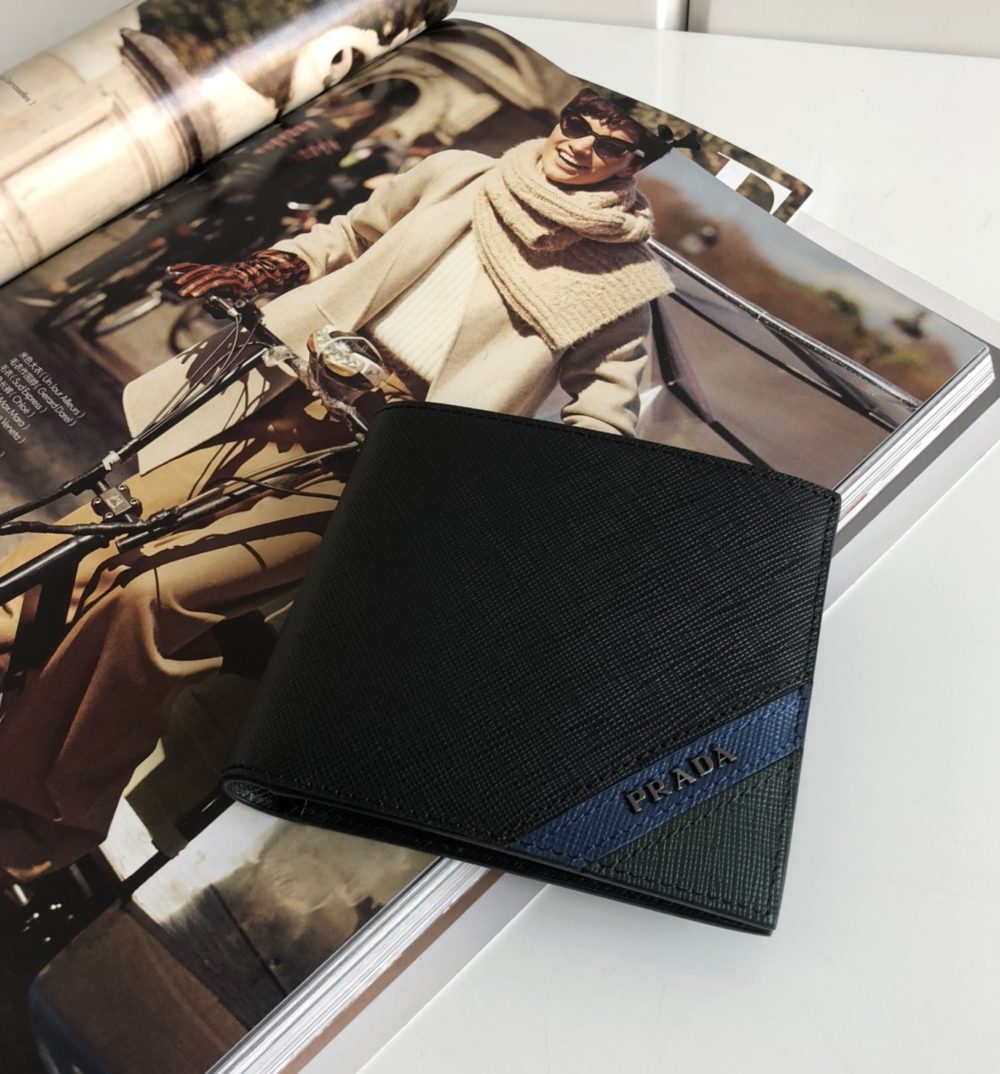 1:1 Replica Prada Saffiano Wallet Black For Women, Women's Wallets 4.5in/11cm