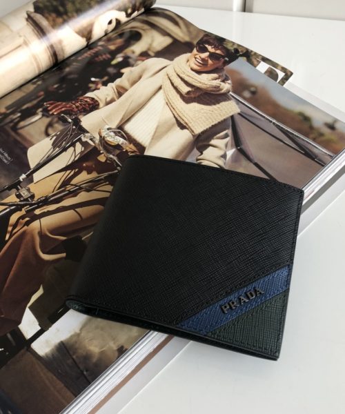 1:1 Replica Prada Saffiano Wallet Black For Women, Women's Wallets 4.5in/11cm