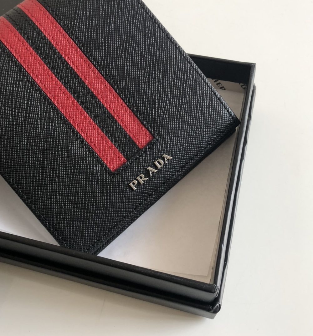 1:1 Replica Prada Saffiano Wallet Black For Women, Women's Wallets 4.5in/11cm