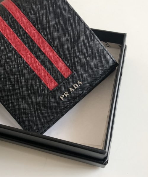 1:1 Replica Prada Saffiano Wallet Black For Women, Women's Wallets 4.5in/11cm