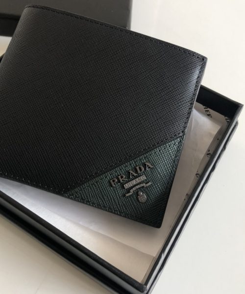 1:1 Replica Prada Saffiano Wallet Black For Women, Women's Wallets 4.5in/11cm