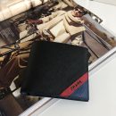 1:1 Replica Prada Saffiano Wallet Black For Women, Women's Wallets 4.5in/11cm