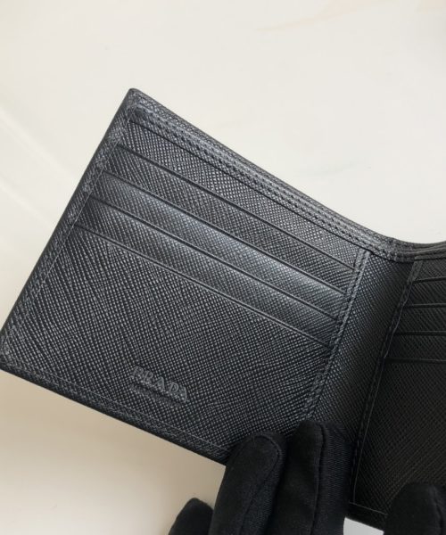 1:1 Replica Prada Saffiano Wallet Black For Women, Women's Wallets 4.5in/11cm