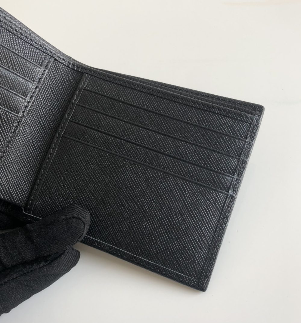1:1 Replica Prada Saffiano Wallet Black For Women, Women's Wallets 4.5in/11cm