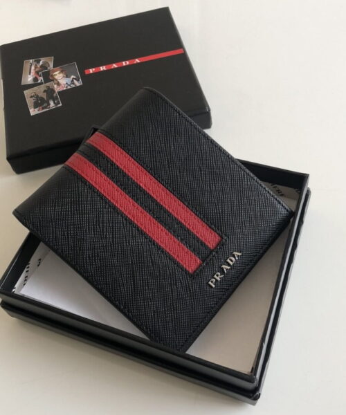 Prada Saffiano Wallet Black For Women, Women's Wallets 4.5in/11cm
