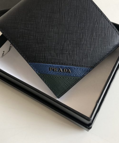 1:1 Replica Prada Saffiano Wallet Black For Women, Women's Wallets 4.5in/11cm