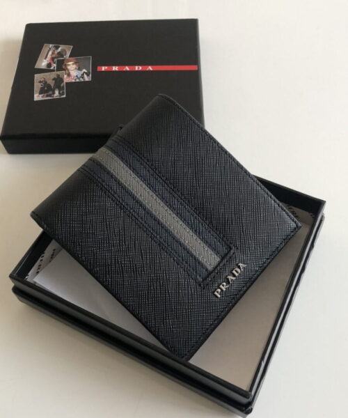 Prada Saffiano Wallet Black For Women, Women's Wallets 4.5in/11cm