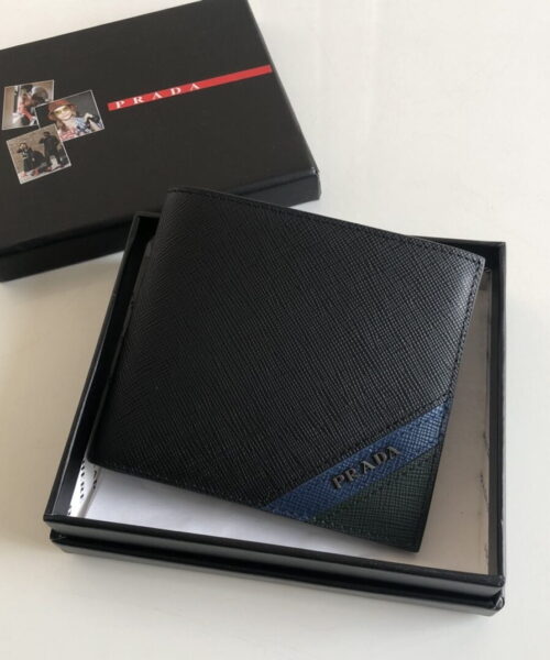 Prada Saffiano Wallet Black For Women, Women's Wallets 4.5in/11cm