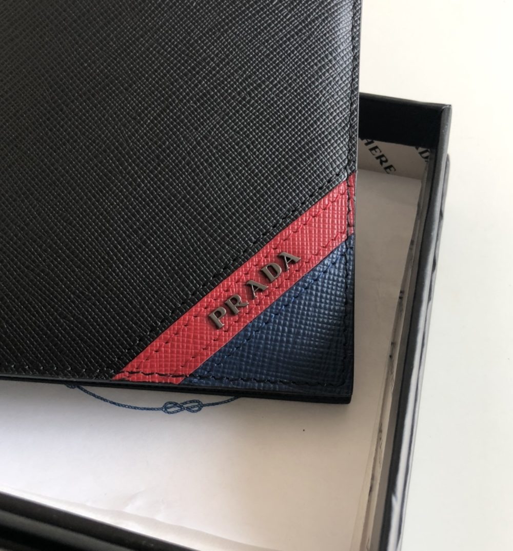 1:1 Replica Prada Saffiano Wallet Black For Women, Women's Wallets 4.5in/11cm