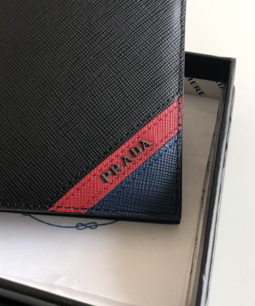 1:1 Replica Prada Saffiano Wallet Black For Women, Women's Wallets 4.5in/11cm
