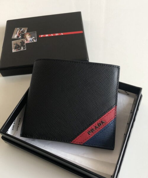 Prada Saffiano Wallet Black For Women, Women's Wallets 4.5in/11cm