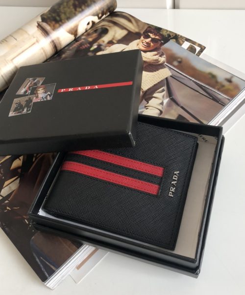 1:1 Replica Prada Saffiano Wallet Black For Women, Women's Wallets 4.5in/11cm