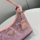 Prada Satin Mini-Bag With Crystals Silver For Women, Women's Bags 8.6in/22cm
