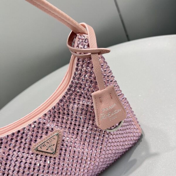 Prada Satin Mini-Bag With Crystals Silver For Women, Women's Bags 8.6in/22cm