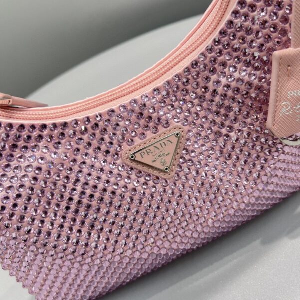 Prada Satin Mini-Bag With Crystals Silver For Women, Women's Bags 8.6in/22cm