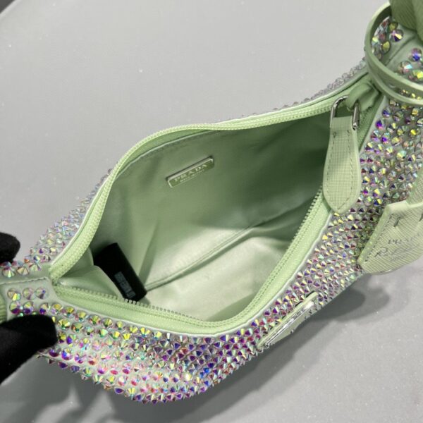 Prada Satin Mini-Bag With Crystals Silver/Gold For Women, Women's Bags 8.6in/22cm