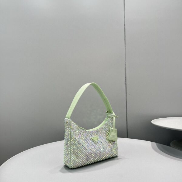 Prada Satin Mini-Bag With Crystals Silver/Gold For Women, Women's Bags 8.6in/22cm