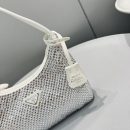 Prada Satin Mini-Bag With Crystals White For Women, Women's Bags 8.6in/22cm 1BC515_2AWL_F0009_V_OOO