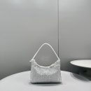 Prada Satin Mini-Bag With Crystals White For Women, Women's Bags 8.6in/22cm 1BC515_2AWL_F0009_V_OOO