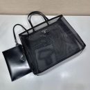 Prada Sequined Mesh Tote Bag Black For Women, Women's Bags 14.1in/36cm