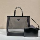 Prada Sequined Mesh Tote Bag Black For Women, Women's Bags 14.1in/36cm