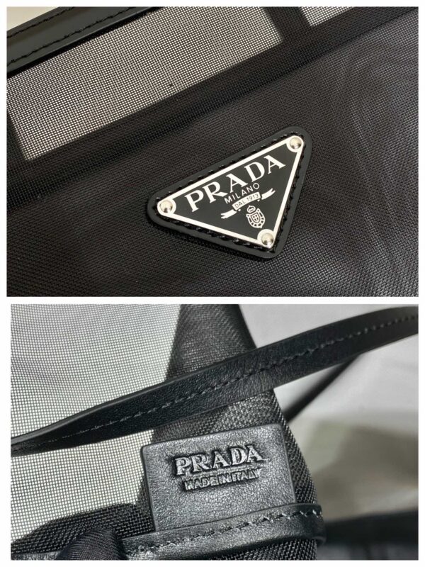 Prada Sequined Mesh Tote Bag Black For Women, Women's Bags 14.1in/36cm