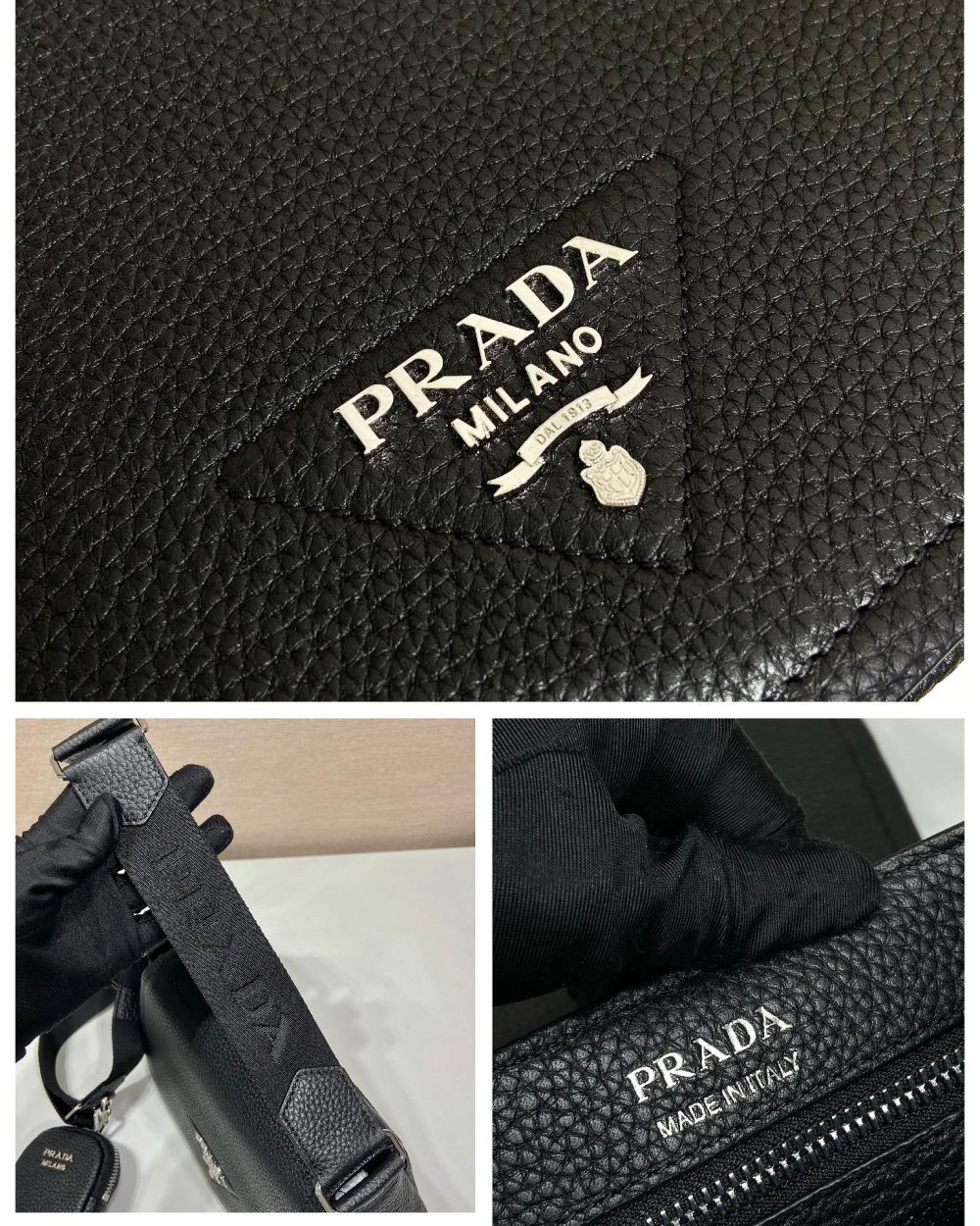 Prada Shoulder Bag Black For Women, Women's Bags 9.4in/24cm 1BD293_2DKV_F0002_V_N9O