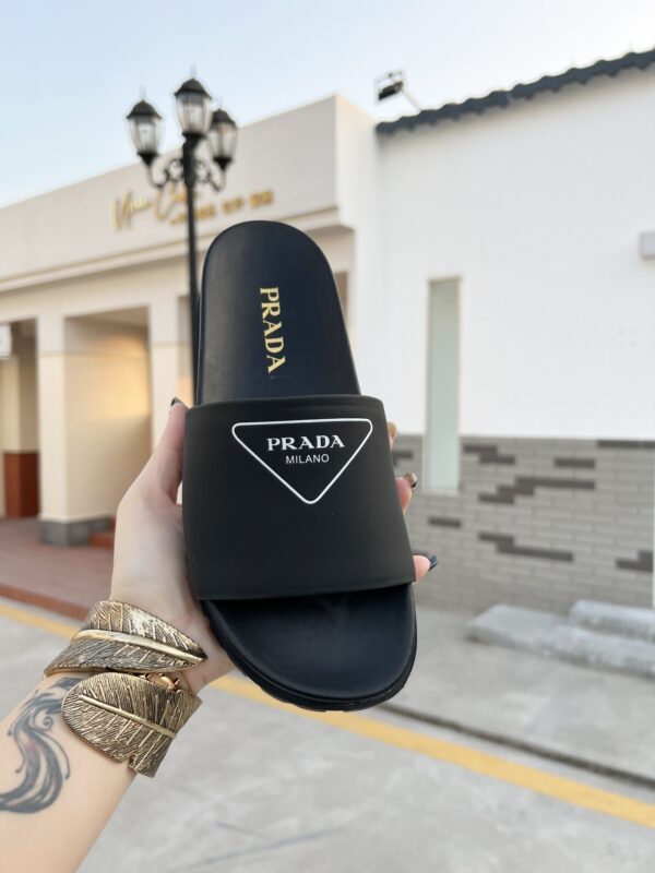 Prada Slide Sandals Black For Women 1.4in/35mm PRD 2X3060_A21_F0002