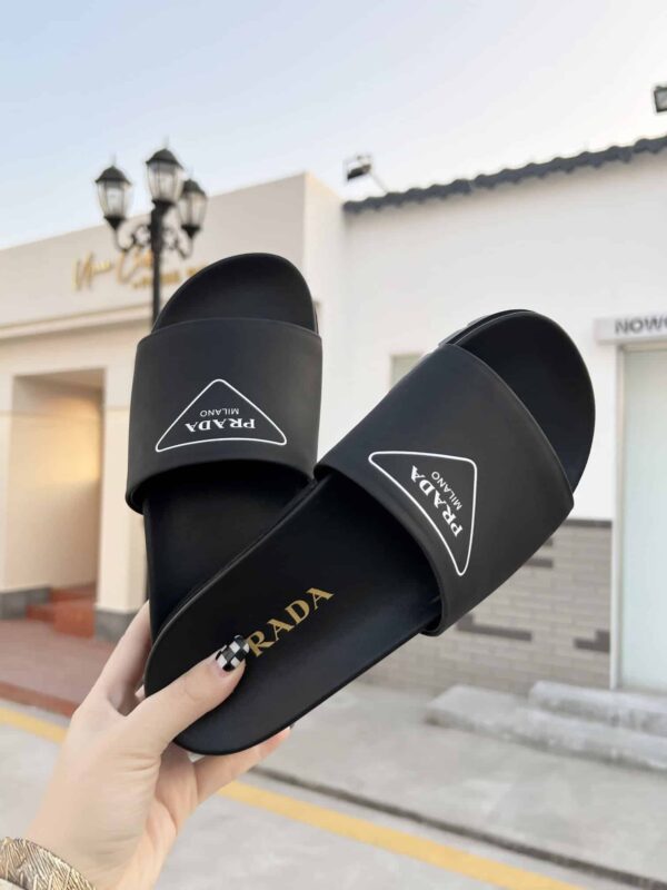 Prada Slide Sandals Black For Women 1.4in/35mm PRD 2X3060_A21_F0002