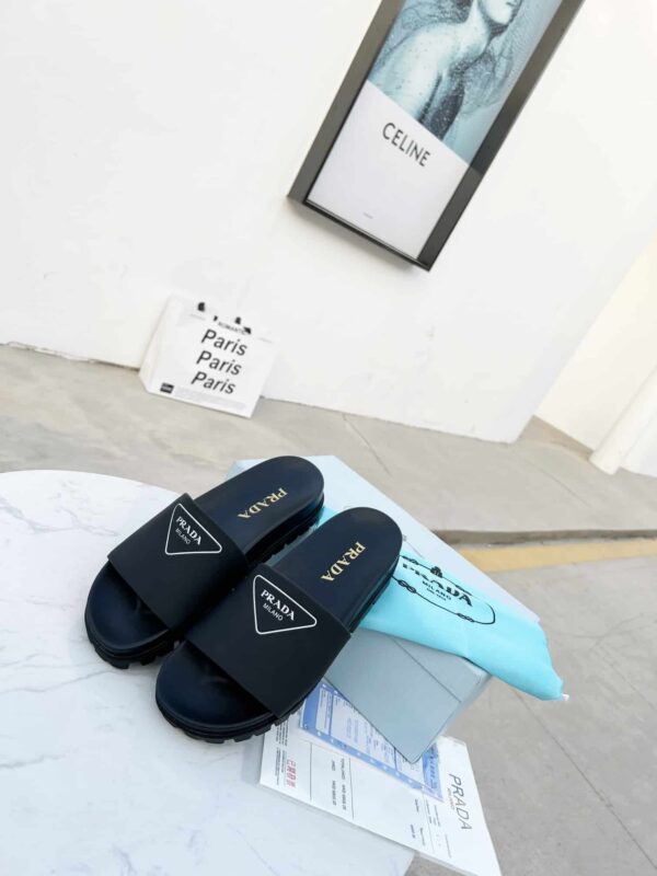 Prada Slide Sandals Black For Women 1.4in/35mm PRD 2X3060_A21_F0002