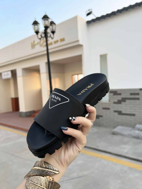Prada Slide Sandals Black For Women 1.4in/35mm PRD 2X3060_A21_F0002