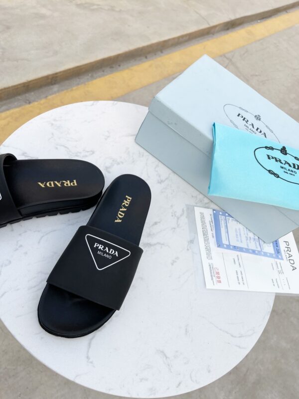 Prada Slide Sandals Black For Women 1.4in/35mm PRD 2X3060_A21_F0002