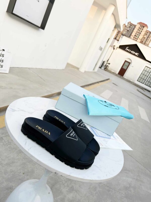 Prada Slide Sandals Black For Women 1.4in/35mm PRD 2X3060_A21_F0002