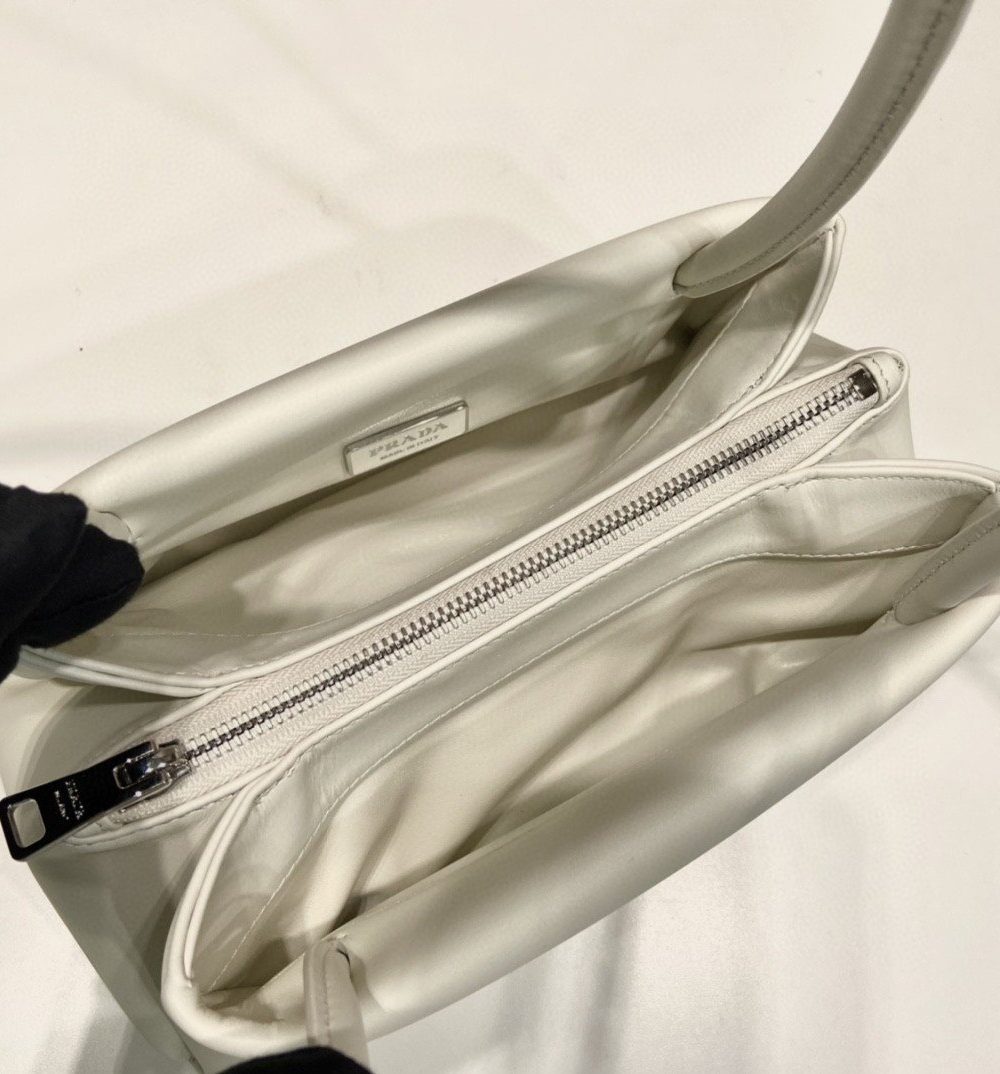 Prada Small Bag White For Women, Women's Bags 9.8in/25cm 1BA368_2DDJ_F0009_V_OOO